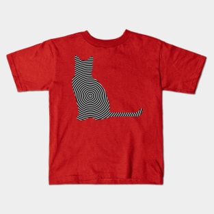 Cat Line Art Kids T-Shirt